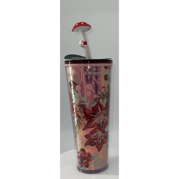 Starbucks 2022 Enchanted Forest Mushroom Straw Topper Cup Tumbler 24 oz. Rare - Picture 3 of 6